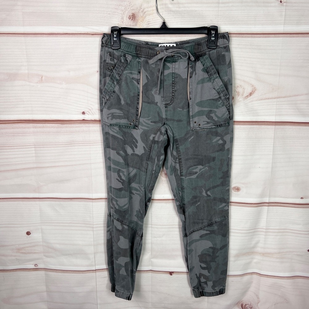 Pam & Gela Pants Womens P XS Camo Joggers Pull On Pocket Drawstring Ankle Tencel